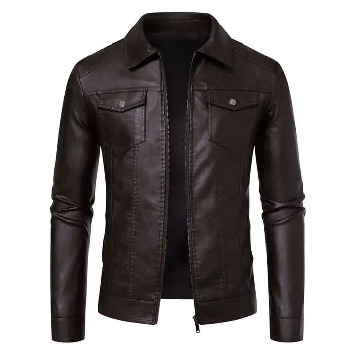 Veste en cuir pour moto pour homme