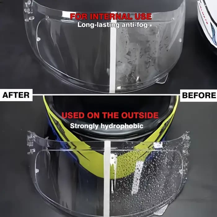 Spray hydrofuge pour casque de moto