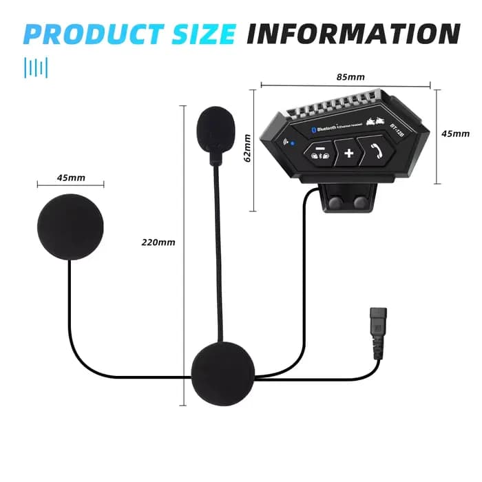Casque de moto casque Bluetooth écouteur sans fil mains libres micro casque lecteur de musique commande vocale pour motocycliste