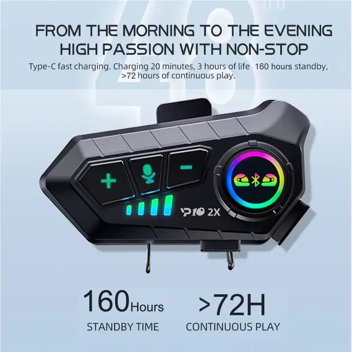 Y10 2x Interphone Moto Bluetooth casque étanche 300m pour 2 coureurs Intercomunicador