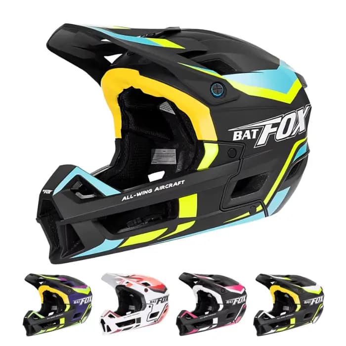BATFOX casque intégral vtt vélo de montagne moto intégré course tout-terrain multicolore bloc de tête chapeau casques