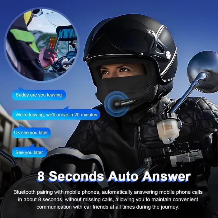 EJEAS – casque de Moto sans fil Bluetooth E1 +, écouteurs, haut-parleur