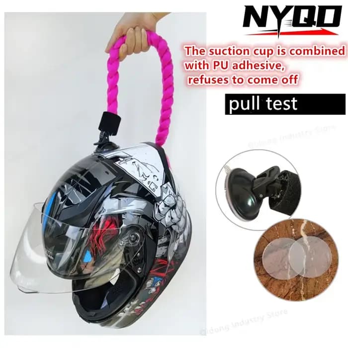 Grande tresse détachable à ventouse pour décoration de casque de moto
