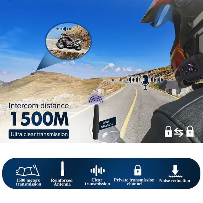 2025 nouveau V6 PLUS coureurs moto Interphone Bluetooth casque sans fil