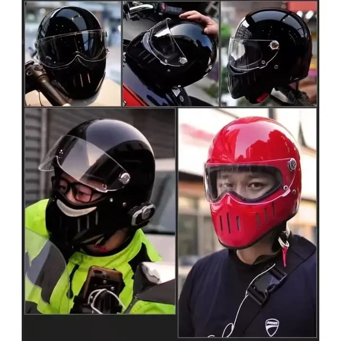 Casque de Moto intégral rétro