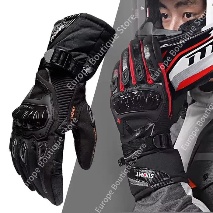 Nouveaux Gants de Moto Hiver 2026 Imperméables Chauds Thermiques Épais Longs Gauntlets de Protection Tout-Terrain pour Hommes