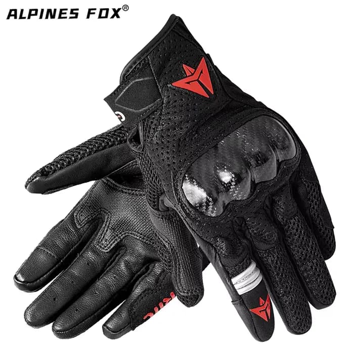 Alpines SMX-1 Moto Gants Étoiles Cuir Ecran Tactile Doigt Complet Knuckle De Protection Course Sur Route IsotRespirant