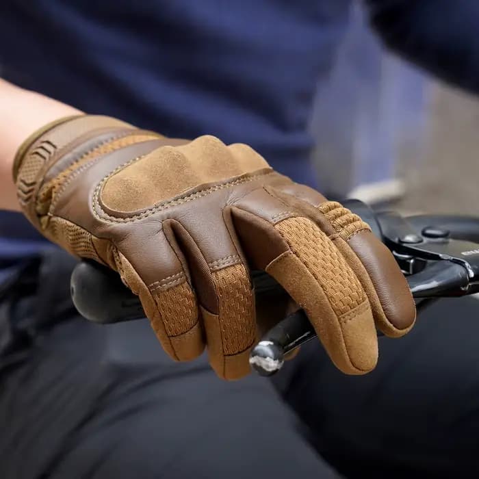 Gants de moto en cuir PU à écran tactile