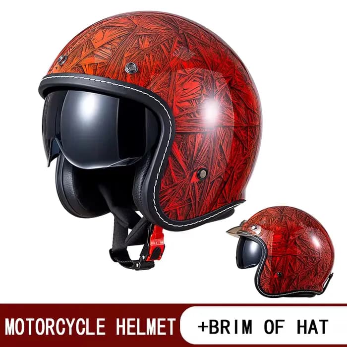 Nouveau Casque Moto Rétro 2026 – Demi-Casque Américain
