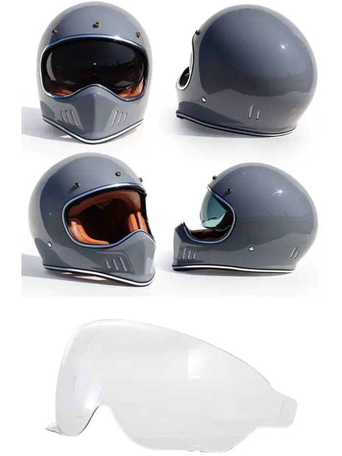 Rétro casque de Moto bord et lentille visière bouclier lunettes
