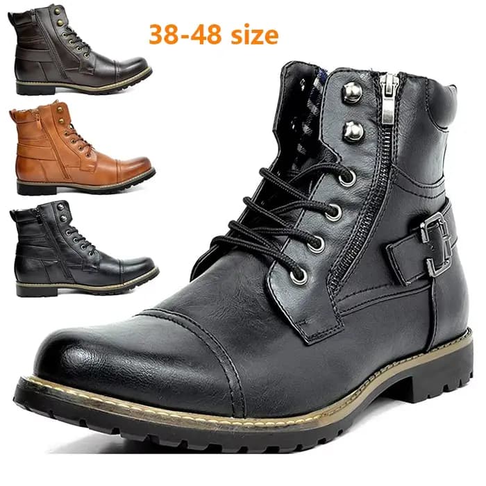 Bottes de moto vintage rétro pour hommes