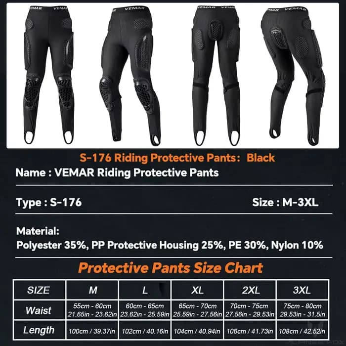 Pantalon d'armure de moto pour hommes