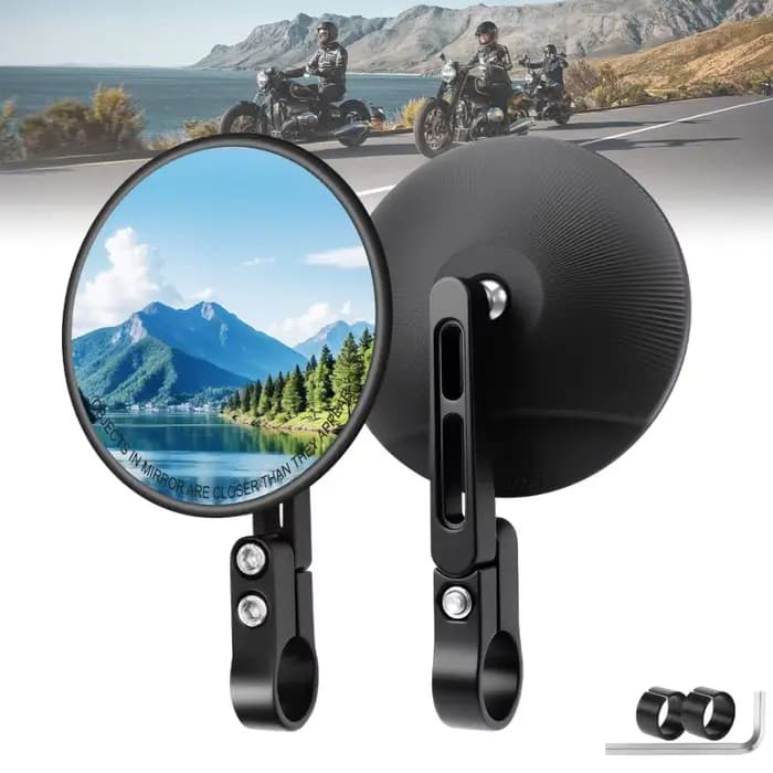 Rétroviseurs latéraux de moto ronds