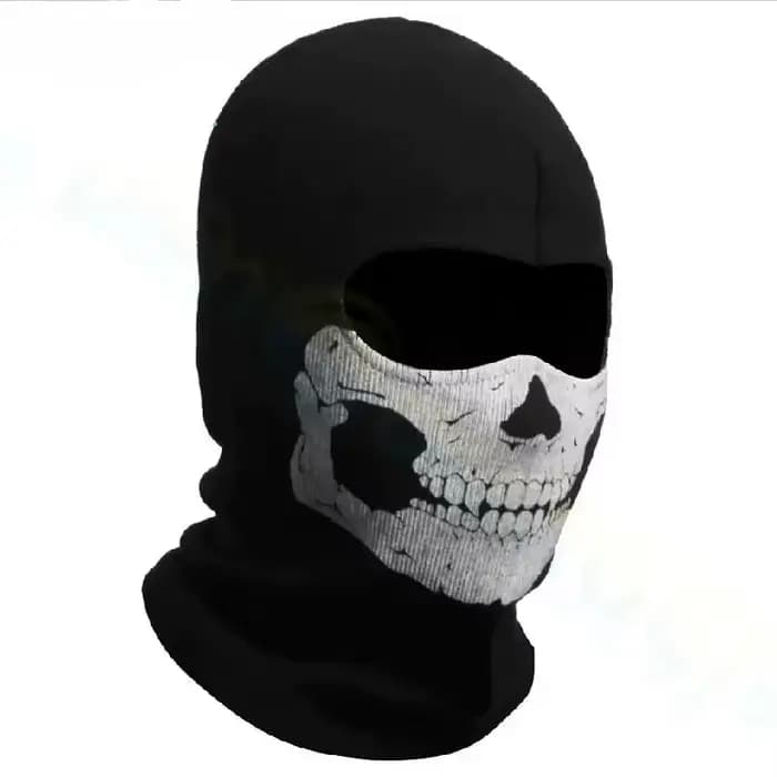 Cagoule de vélo masque complet imprimé crâne moto