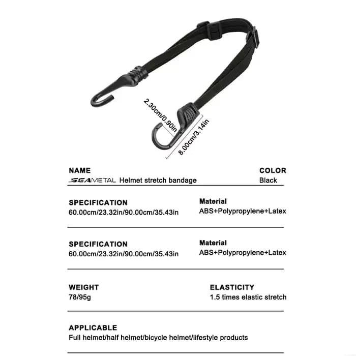 SEAMETAL bandes de casque de siège arrière de moto corde élastique