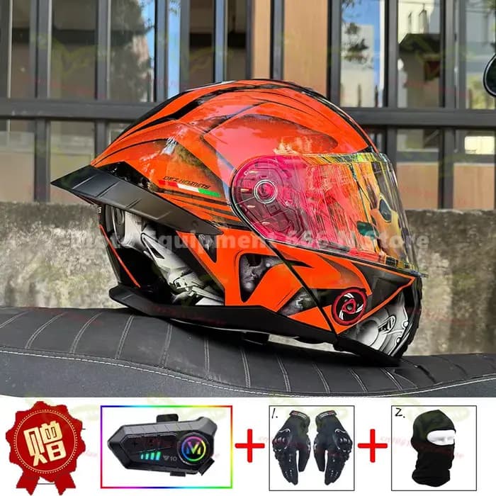 Casque de moto Bluetooth certifié DOT Orz