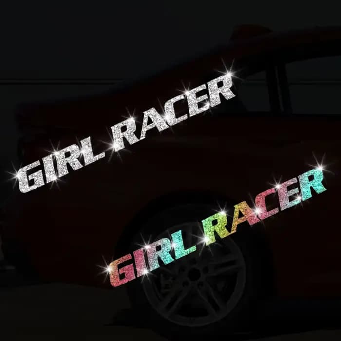 Autocollant de moto Imitation diamant paillettes GIRL RACER