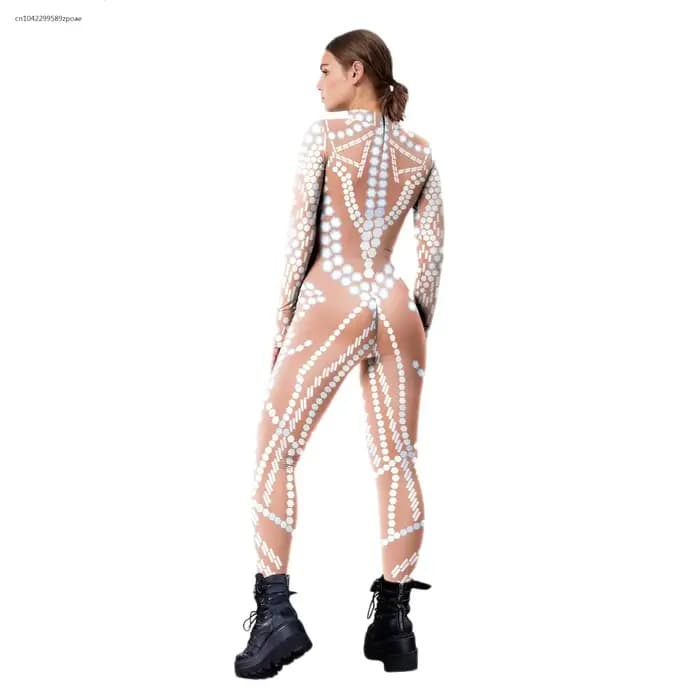 Combinaison de mode pour femme, motif à sequins, costume de cosplay, combinaison Zentai pour adulte, tenue de fitness, body à manches longues avec fermeture éclair, tenue de fête, tenue de yoga aérien