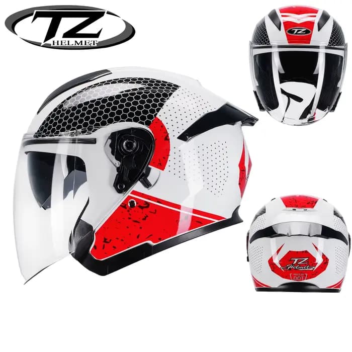 Casque de Moto demi-visage hommes femmes mode double lentille casques de Sport course de Motocross modulaire rabattable