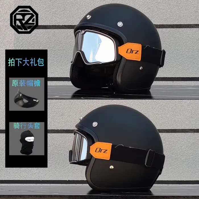 ORZ personnalisé moto 3/4 casque hommes et femmes mode rétro