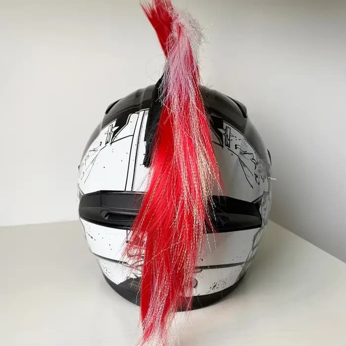 Personnalité créative moto casque électrique décoration Mohawk perruque