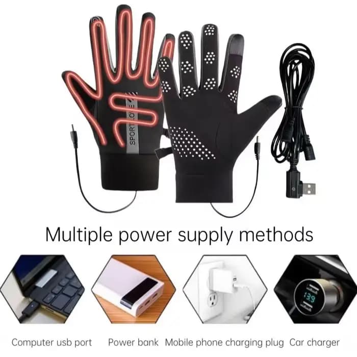 Gants chauffants USB, gants chauds d'hiver pour la moto