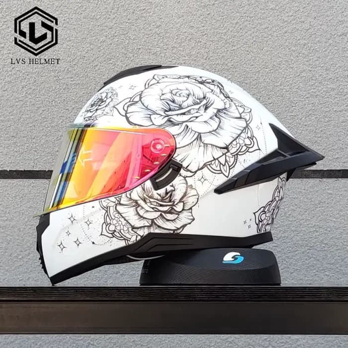 Casque de moto pour adulte LVS de haute qualité avec double visière et protection intégrale