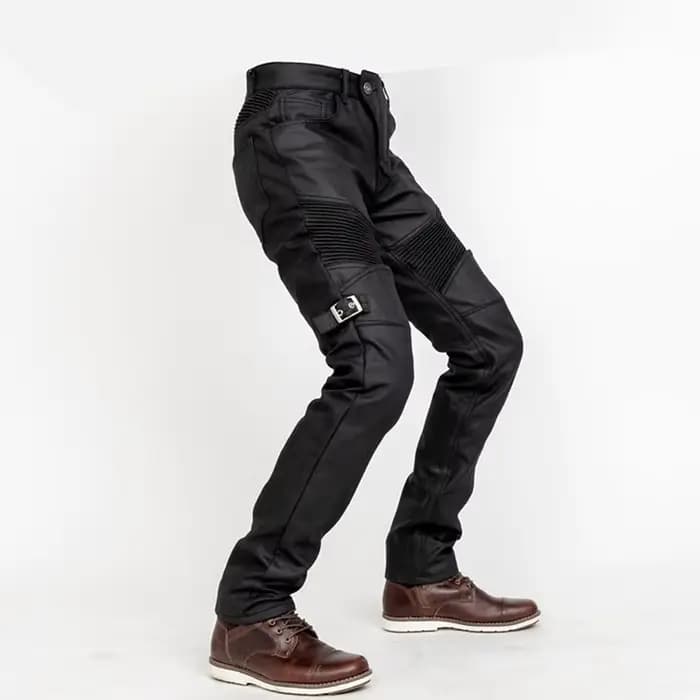 Pantalon de moto avec revêtement ciré à l'huile coupe-vent