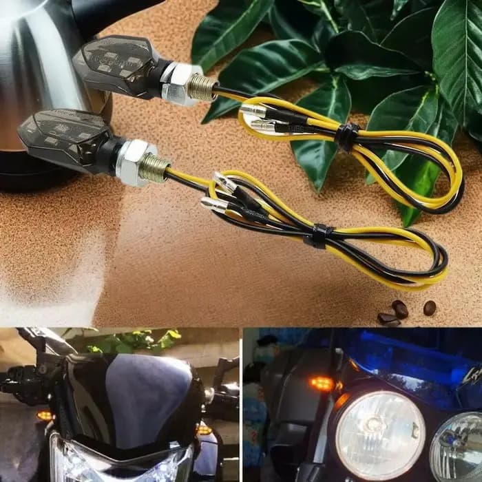Indicateur LED ambre : super lumineux, pour motos, mini clignotant universel
