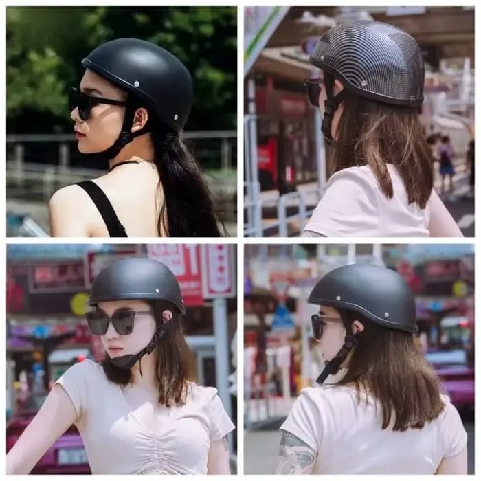 Nouveau casque de moto d'été style allemand demi-couvre-chef pour motard Harley