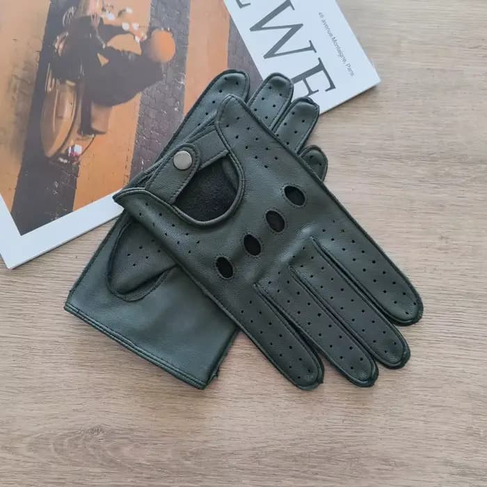 Nouveaux gants en cuir pour hommes mince sans lignes creux respirant protection solaire en plein air équitation et