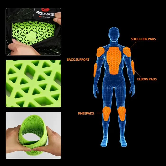 Veste de moto, protection arrière