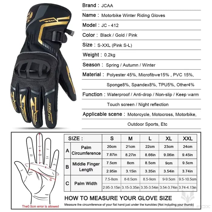 2025 hiver gants de Moto imperméable Gant