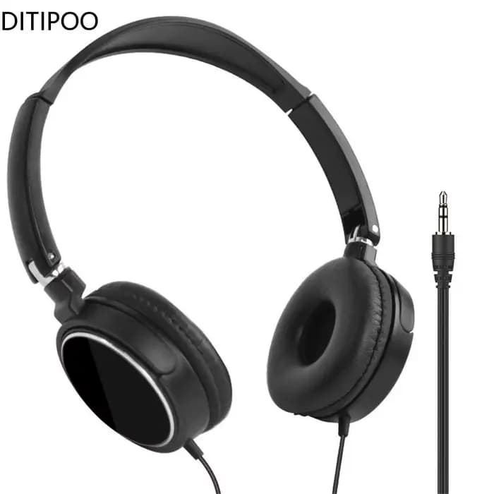 Écouteurs filaires pliables sur l'oreille, son stéréo HiFi, casque portable, téléphone de sauna universel, 3.5mm