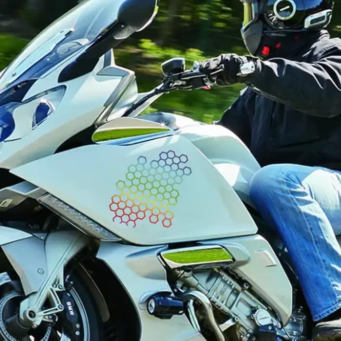 Autocollant de casque de moto en nid d'abeille