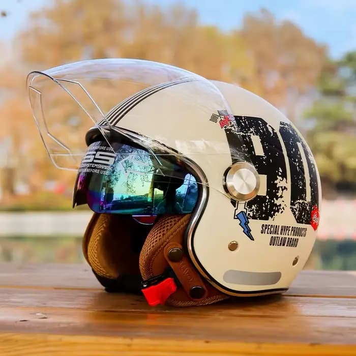 Casque de Moto rétro TT & CO approuvé DOT