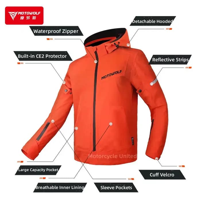 Motowolf-Veste de moto imperméable pour homme