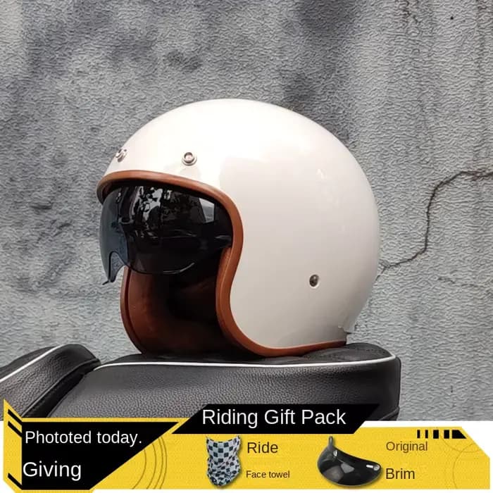 Dernier casque de moto rétro visage ouvert 3/4 Chopper