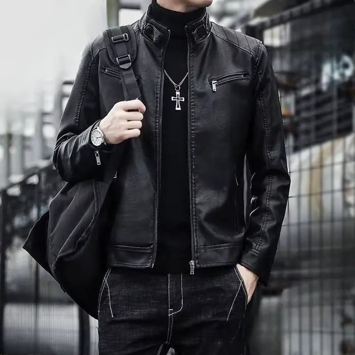 Nouvelle veste en cuir pour homme 2026