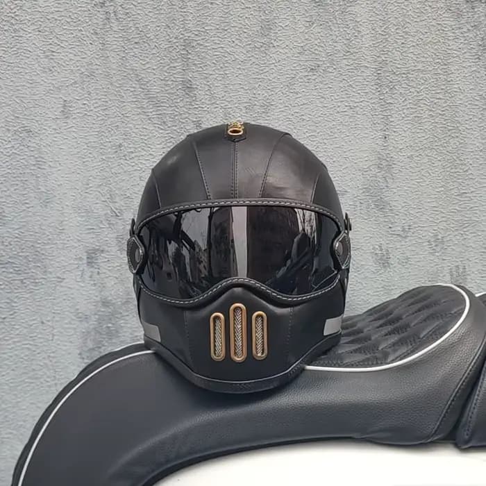 Casque ORZ rétro, casque intégral en fibre de verre