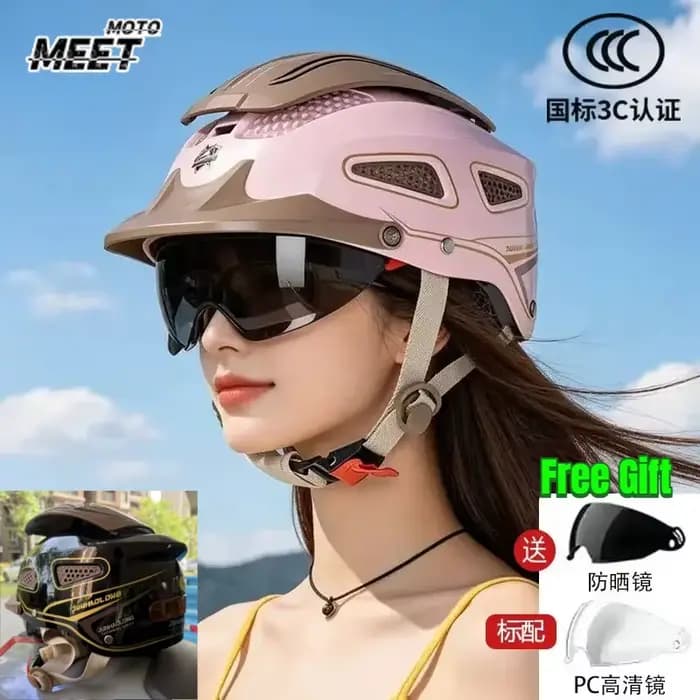 Casque de moto électrique respirant