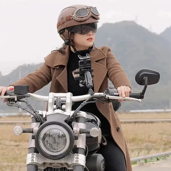 Casque de Moto rétro PU quatre saisons casques équitation demi Scooter