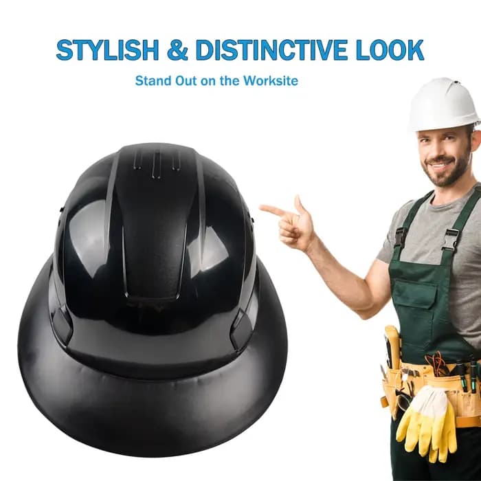 Casque de sécurité ANSI à visière intégrale en HDPE léger et ventilé