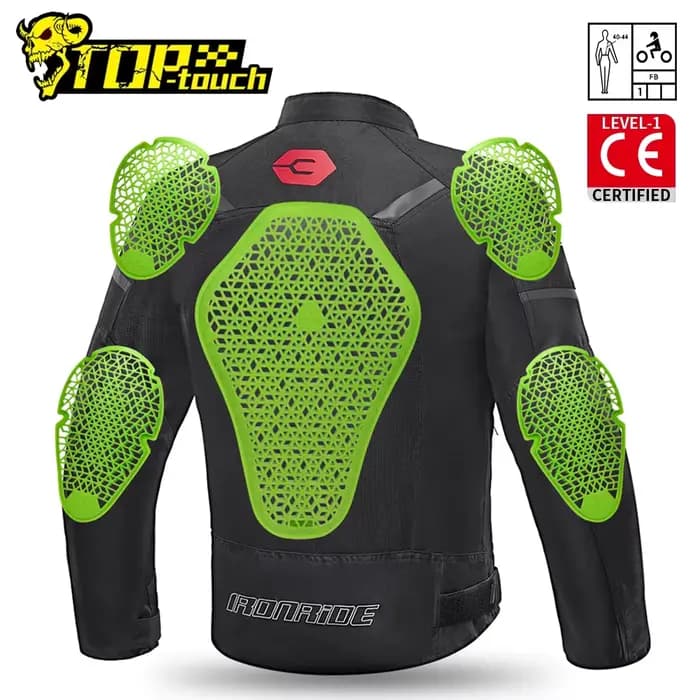 Veste de moto, protection arrière