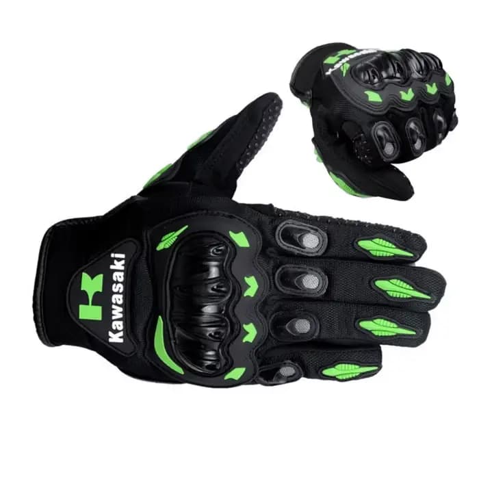 Kawasaki gants de moto cavalier anti-dérapant doigt complet course