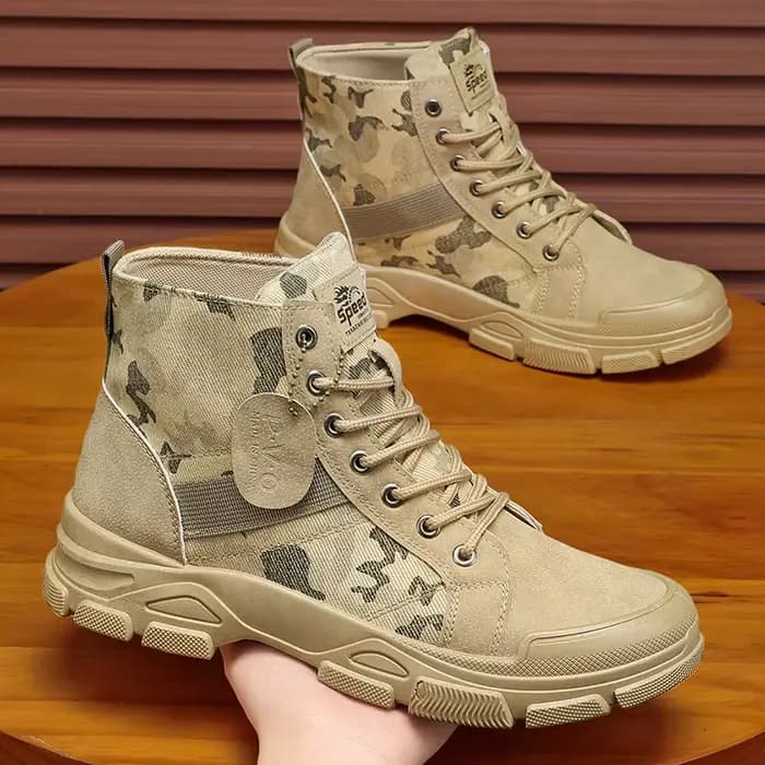 Bottes de combat montantes camouflage pour hommes