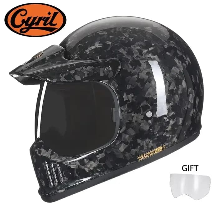 Casque de moto intégral léger en fibre de carbone pour hommes et femmes