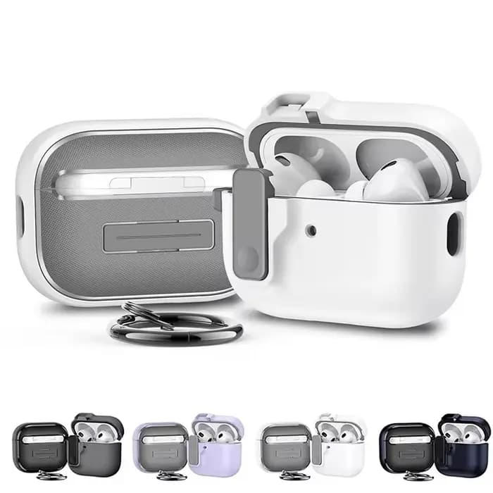 Étui de protection pour écouteurs Apple AirPods 4 3, avec verrou de sécurité, housse pour écouteurs Airpods Pro 1ère et 2ème génération, avec crochet, accessoire