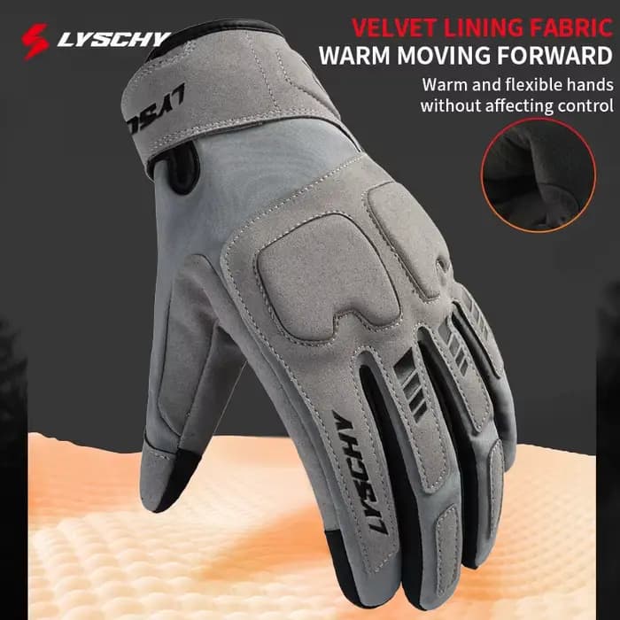 LYSCHY gants de moto hiver chaud doigt complet