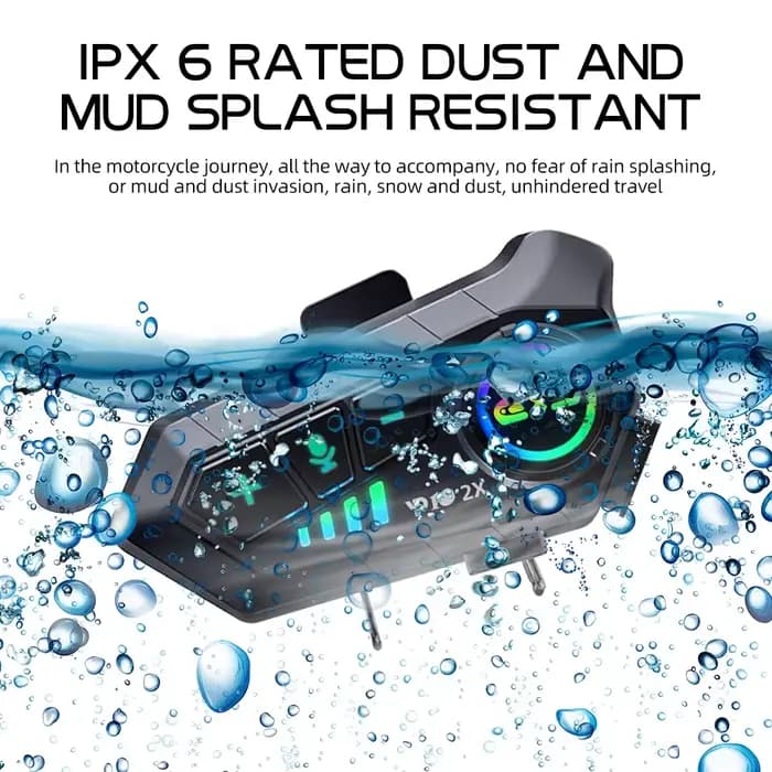Y10 2x Interphone Moto Bluetooth casque étanche 300m pour 2 coureurs Intercomunicador